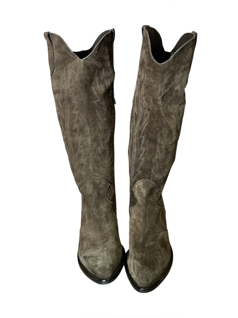 Vintage Alpe Woman brown Suede Point toe Cowboy Boot